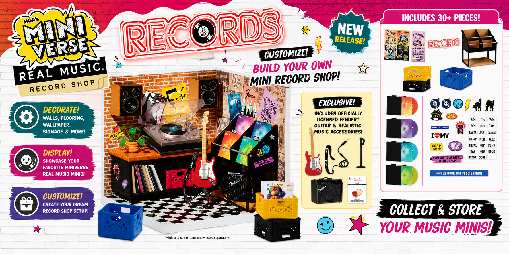 🎵 NOW OPEN FOR EARLY RESERVATIONS: MGA’s Miniverse Real Music Record Shop Set! 🎸🎶
