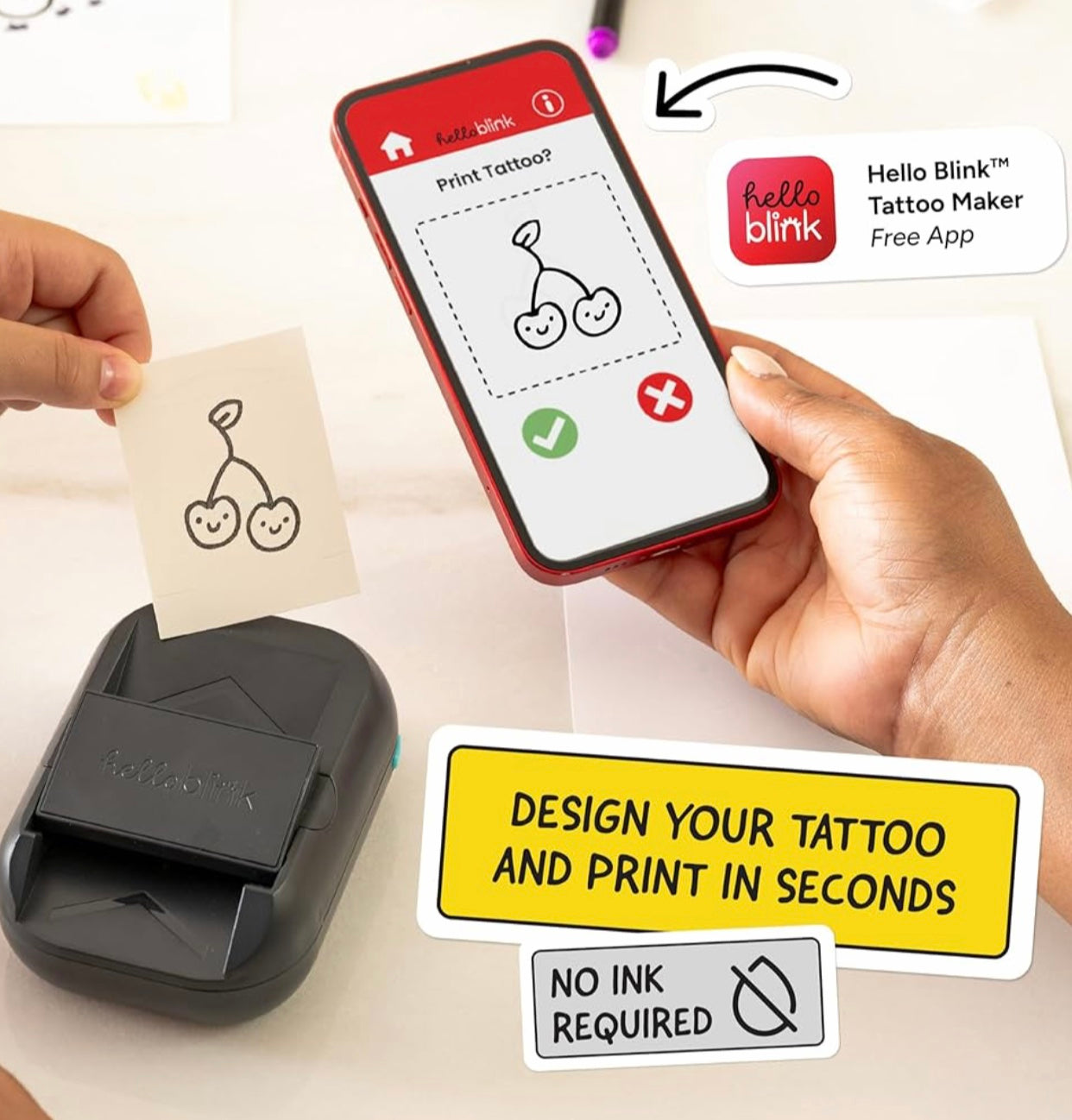 Hello Blink Tattoo Maker Temporary Tattoo Printer