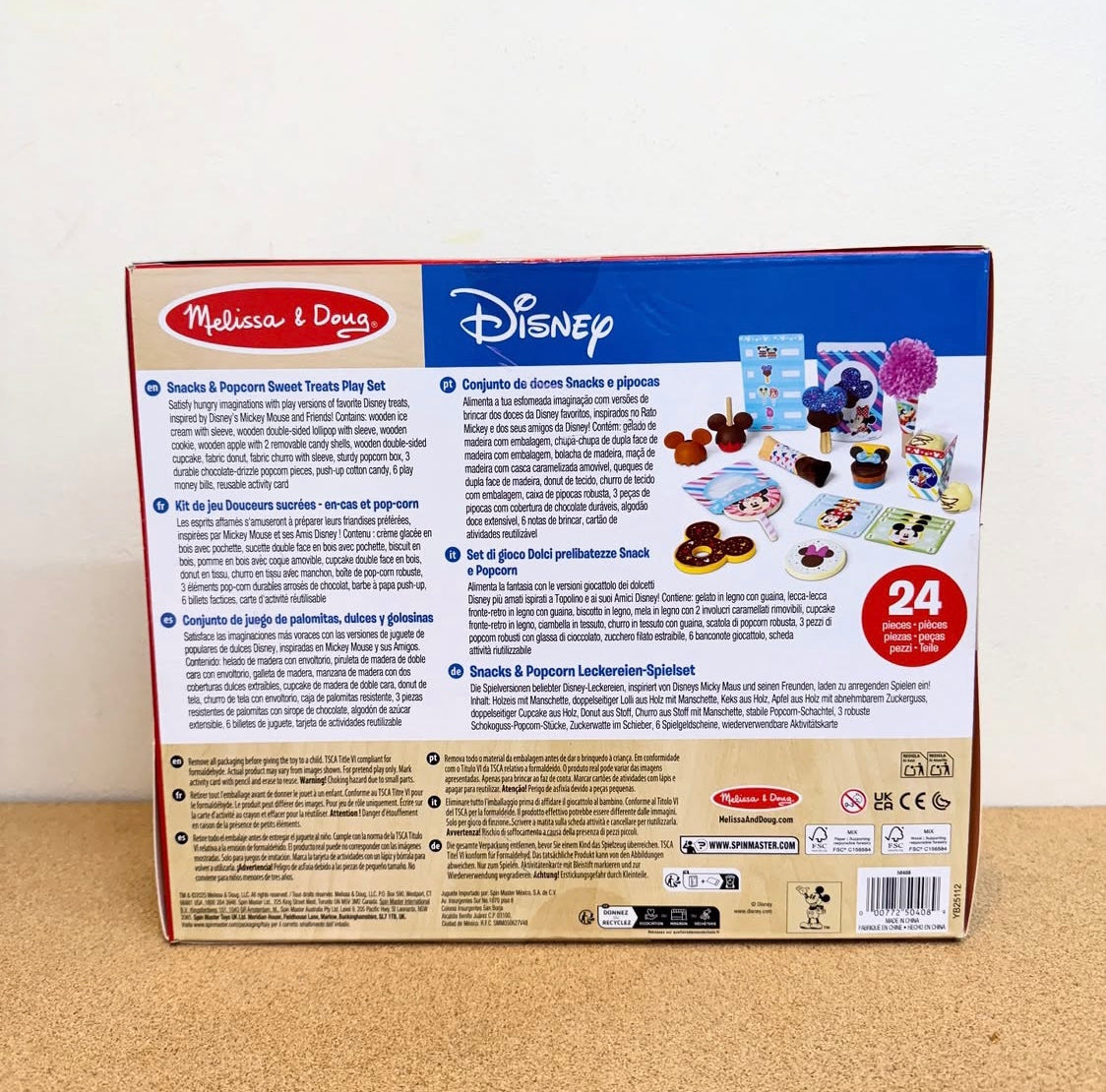 Melissa & Doug Disney Wooden Snacks & Popcorn Playset