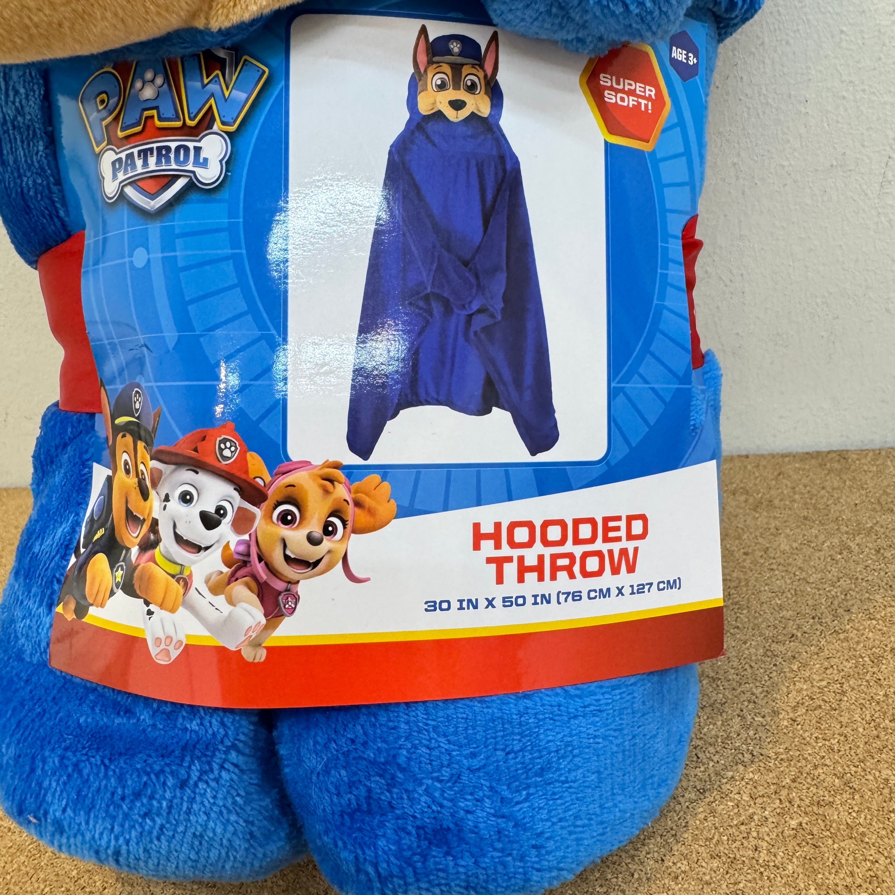 Paw Patrol Kids Hooded Blanket 50x30Inch- Chase