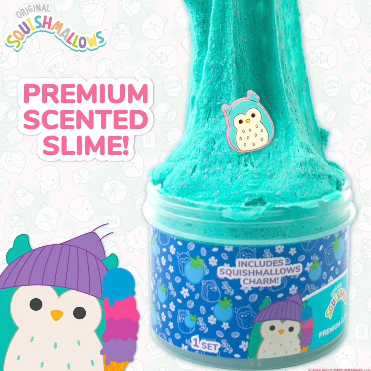 Squishmallows Winston the Owl Premium Cloud Scented Slime 8oz