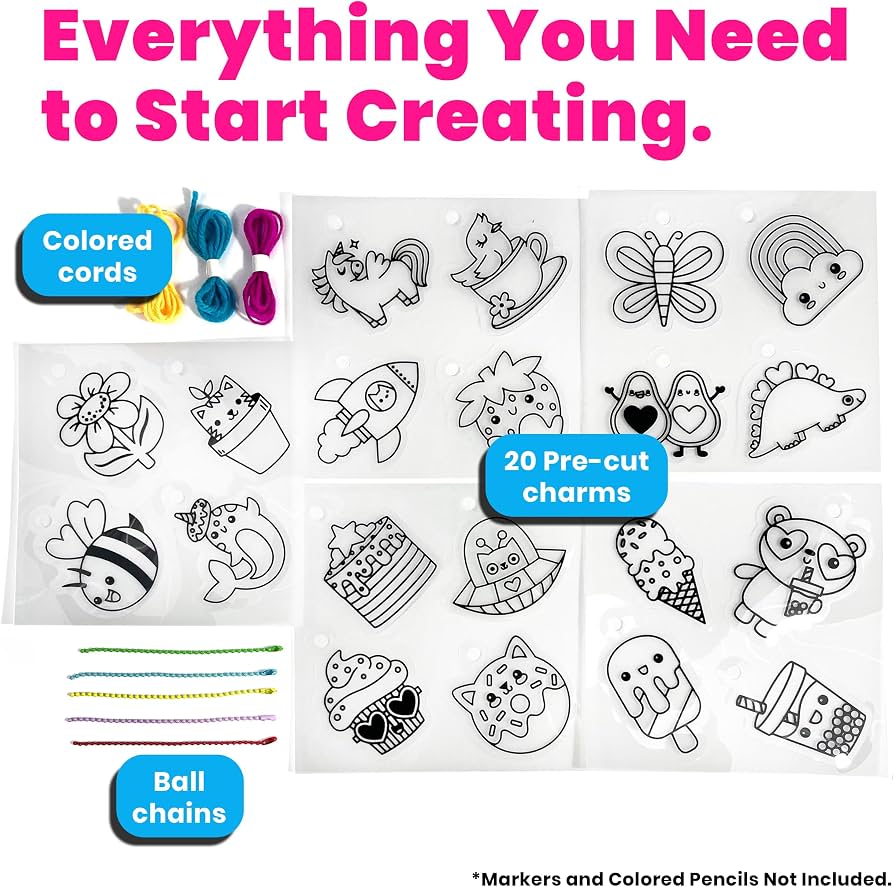 Ooly DIY Shrink Art Charms Kit - Cute Crew