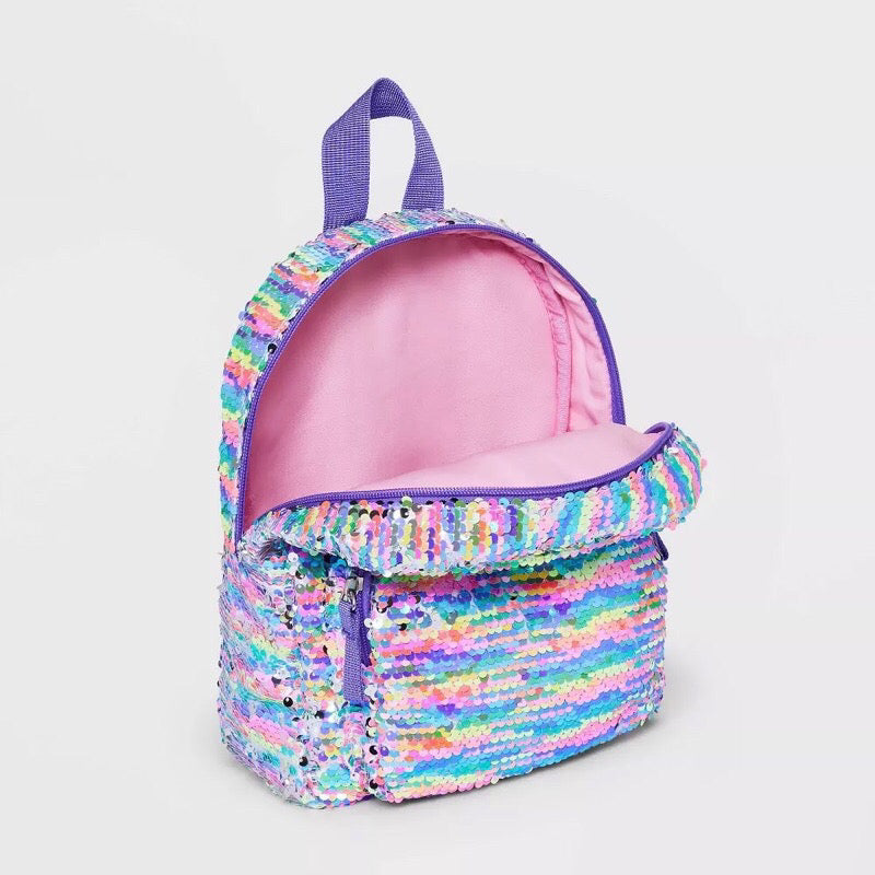 Girl Reversible Sequin Mini Backpack 10.5”