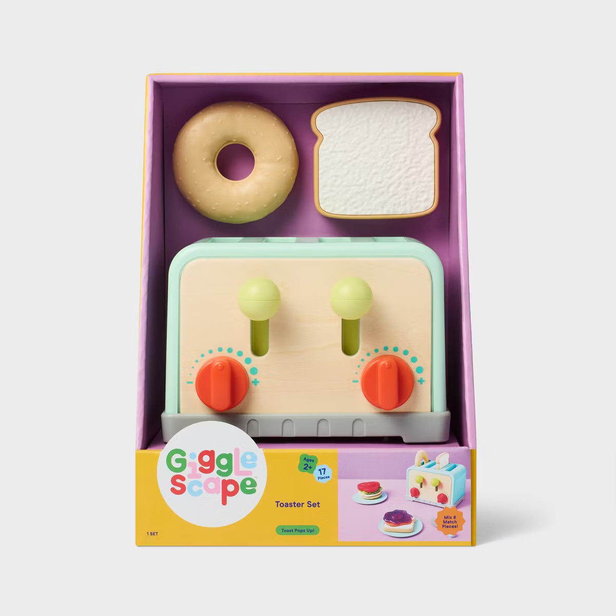 Gigglescape Toaster Play Food Set