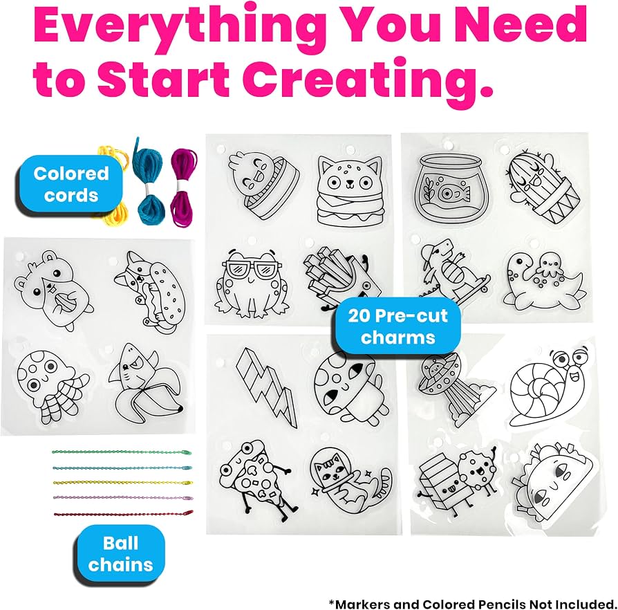 Ooly DIY Shrink Art Charms Kit - Fun Friends