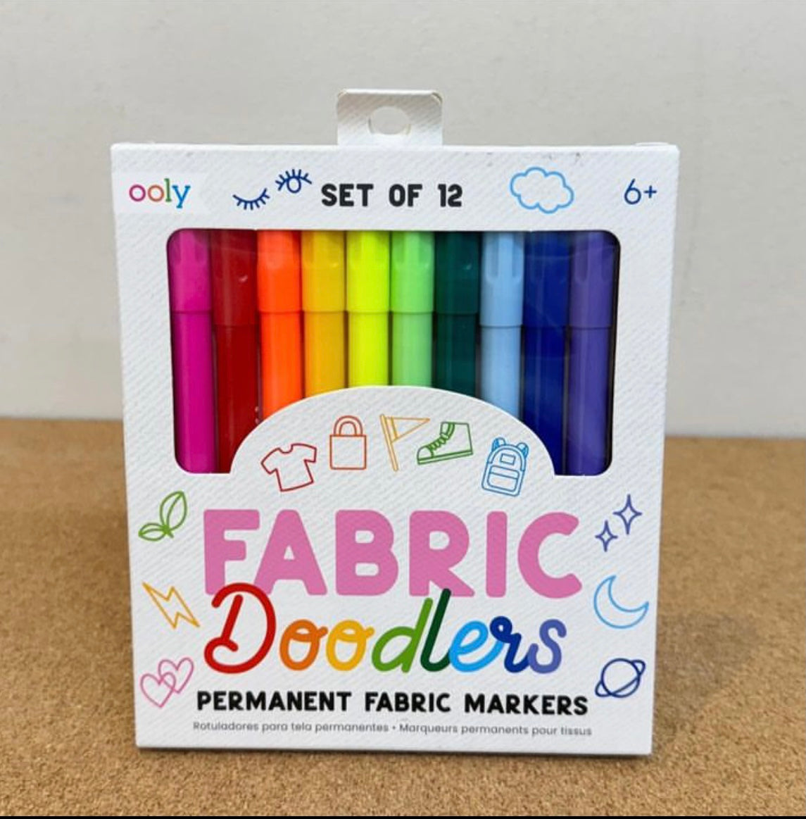 Ooly Fabric Doodlers Markers Set of 12