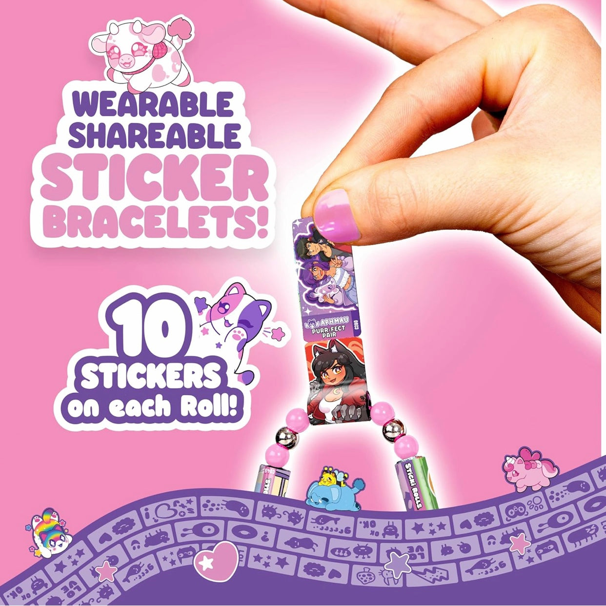 Sticki Rolls x Aphmau Toy Pendant & Bracelet Set