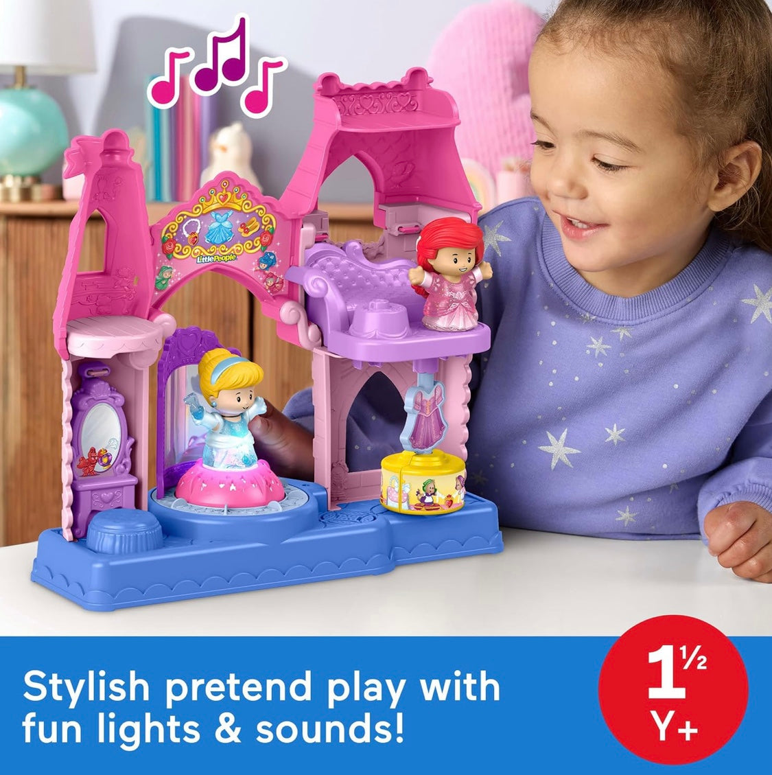Fisher Price Little People Disney Princess Shimmer & Glow Dress Shop Playset