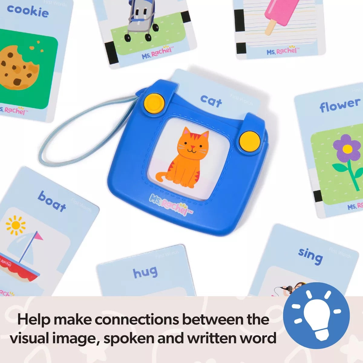 Ms. Rachel First Words Talking Flash Cards with Electronic Reader