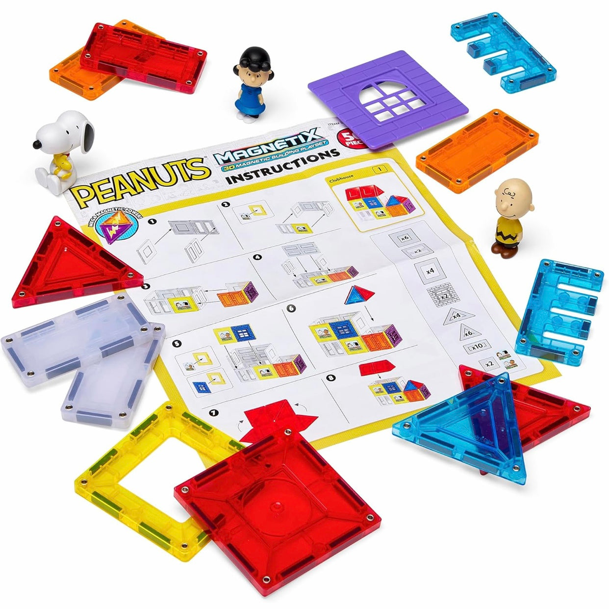 Cra-Z-art Magnetic 3D Magnetic Peanuts Charlie Brown and Friends Magnetic Building Playset