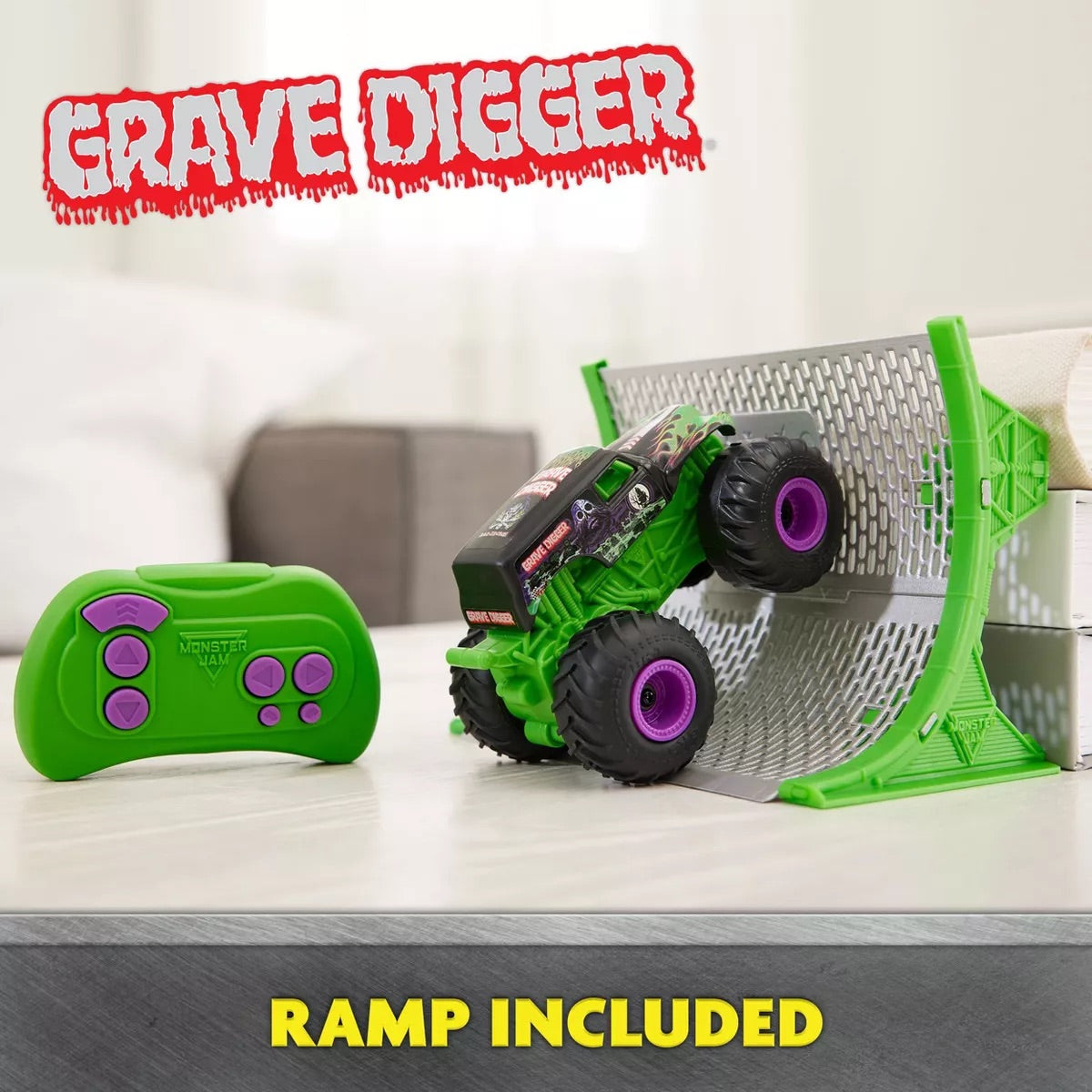 Monster Jam 1:64 Grave Digger RC with Ramp