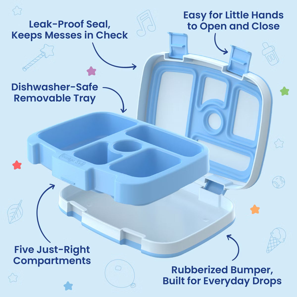 Bentgo Bluey Durable & Leak-Proof Lunchbox - Bluey & Bingo Play Day
