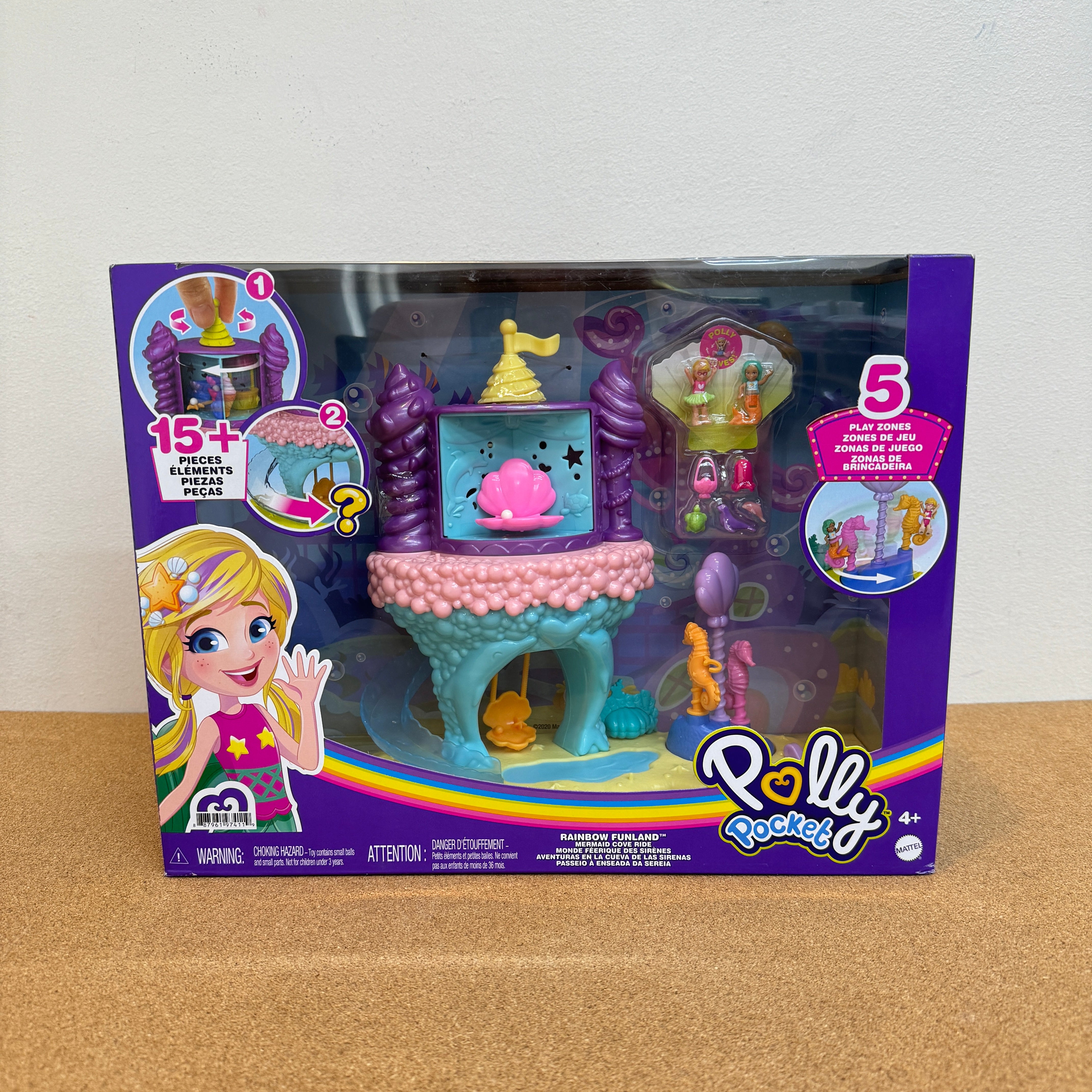 Polly Pocket Rainbow Funland Mermaid Cove Ride