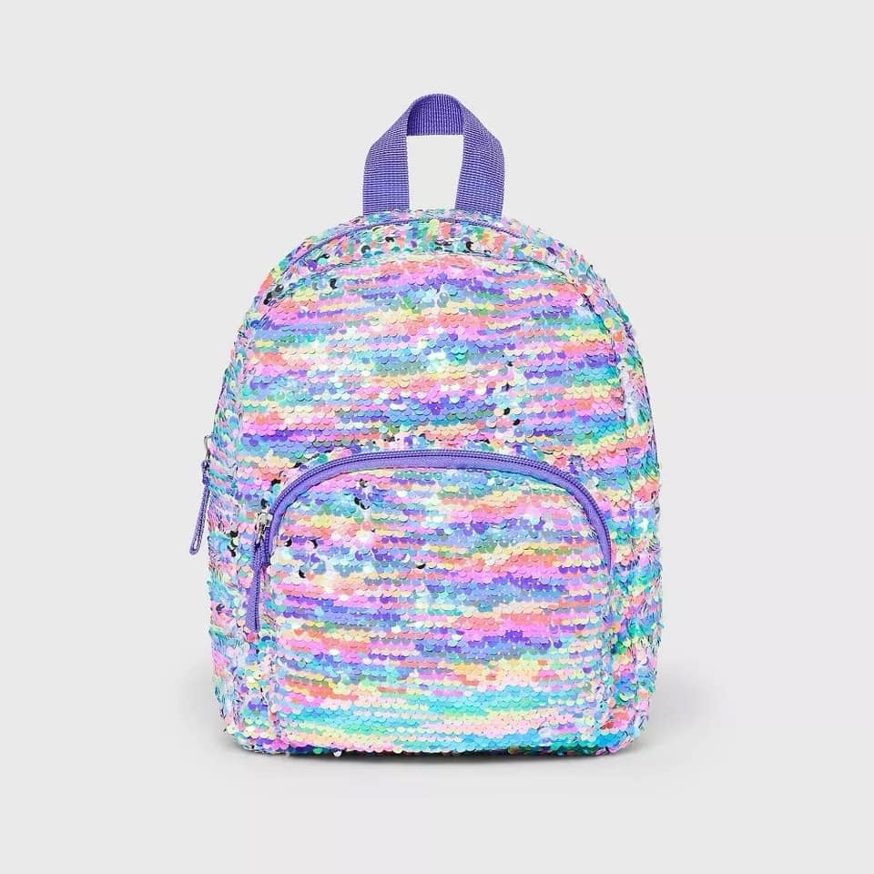 Girl Reversible Sequin Mini Backpack 10.5”