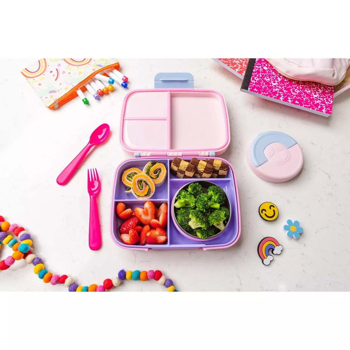 Ello Kids Benni Polypropylene Food Storage Container- Pink