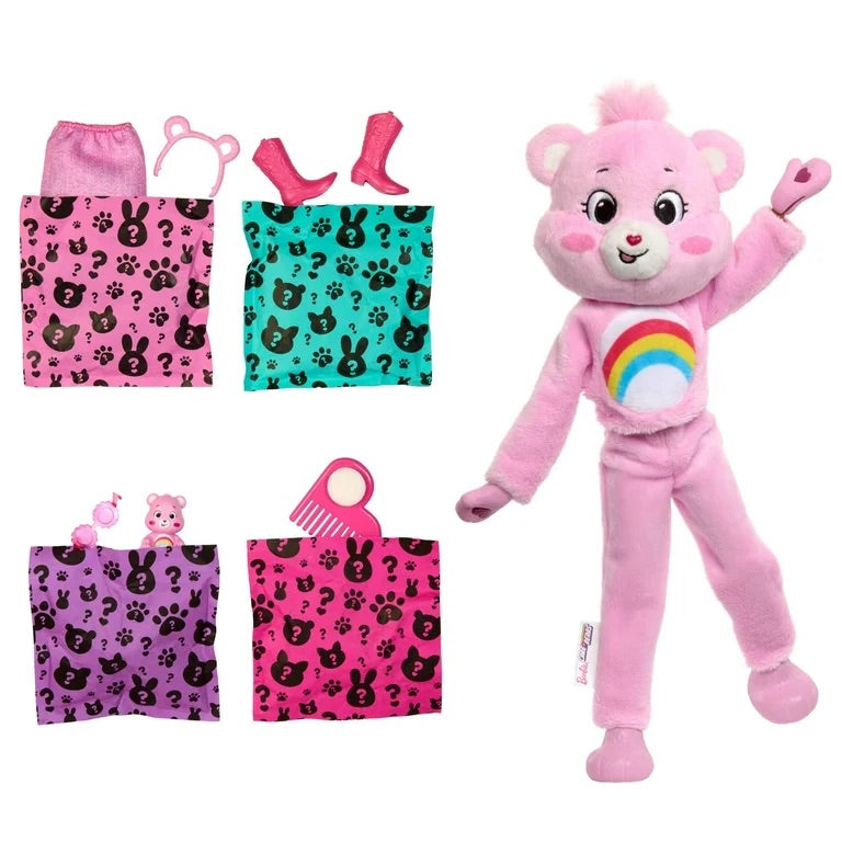 Barbie Cutie Reveal Care Bears Series Doll with Cheer Bear Costume