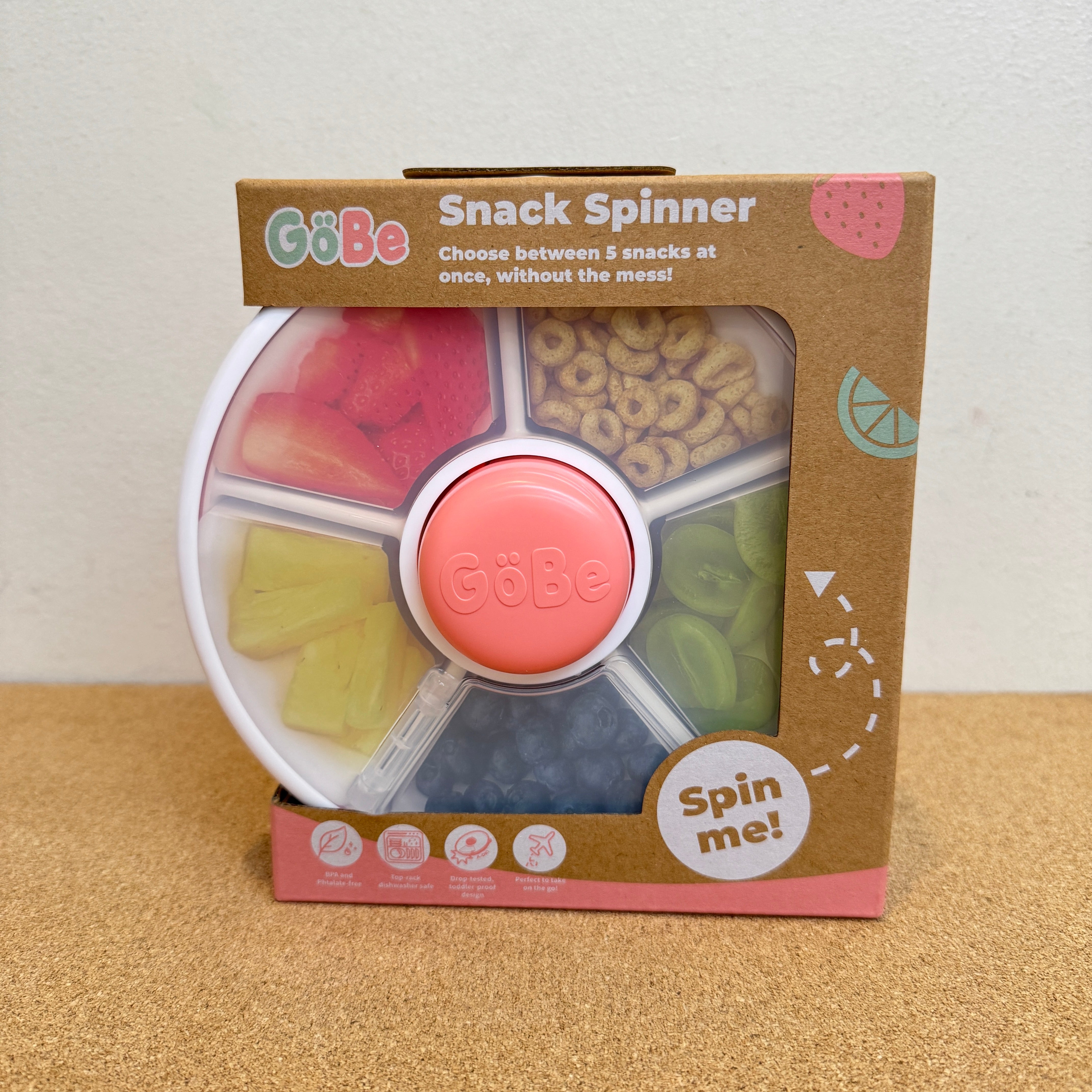 GoBe Kids Original Snack Spinner - Coral (No Tag Holder)