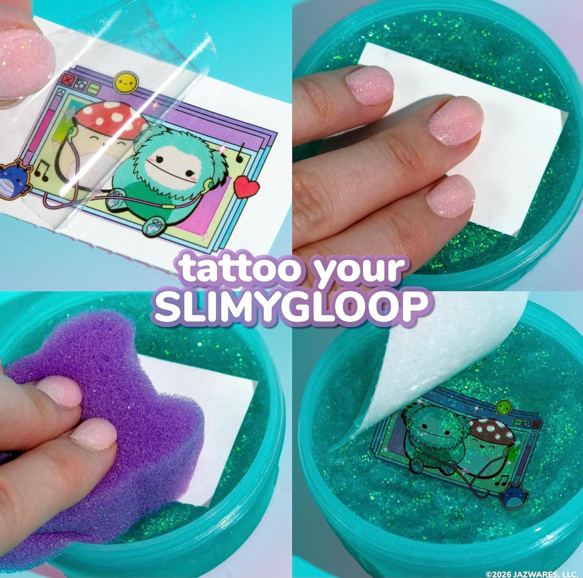 Slimygloop Tattoozee Squishmallows Tattoo Transfer Slime Kit