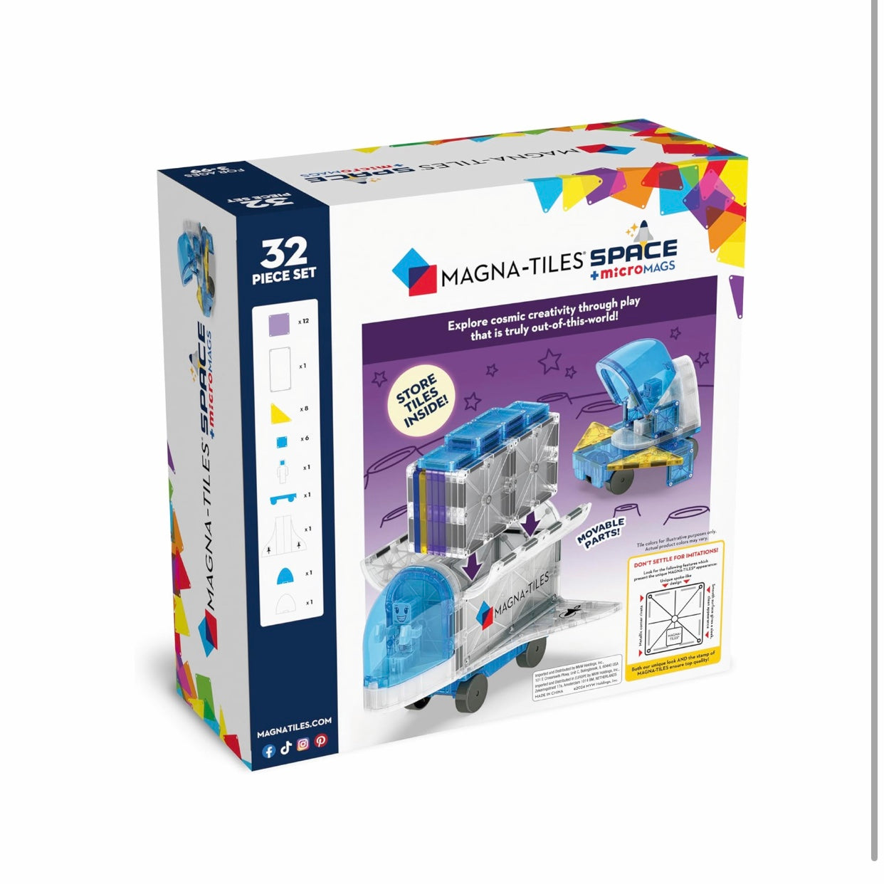 Magna-Tiles Space 32Piece Magnetic Construction Set