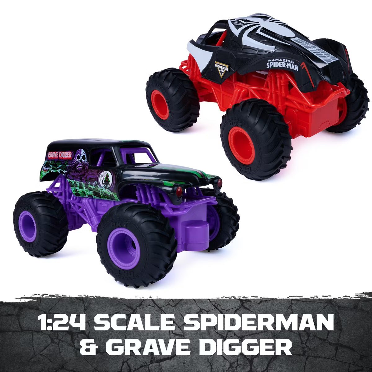 Monster Jam Racing Rivals Grave Digger VS. The Amazing Spiderman RC