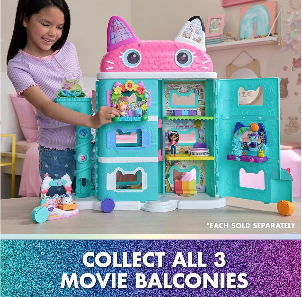 Gabby’s Dollhouse The Movie Queen Kitty Fairy’s Garden Balcony