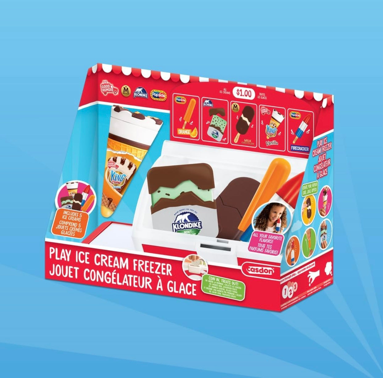 Casdon Pretend Ice Cream Freezer Toddler Playset