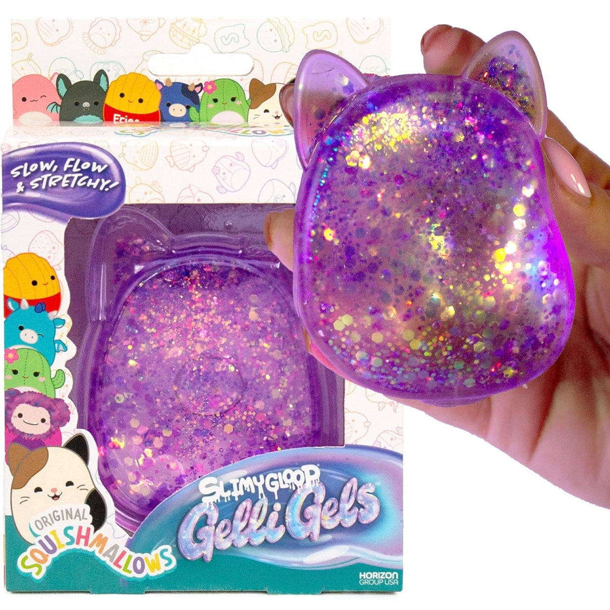 Squishmallows Slimygloop Purple Gelli Gels Squeeze Toy