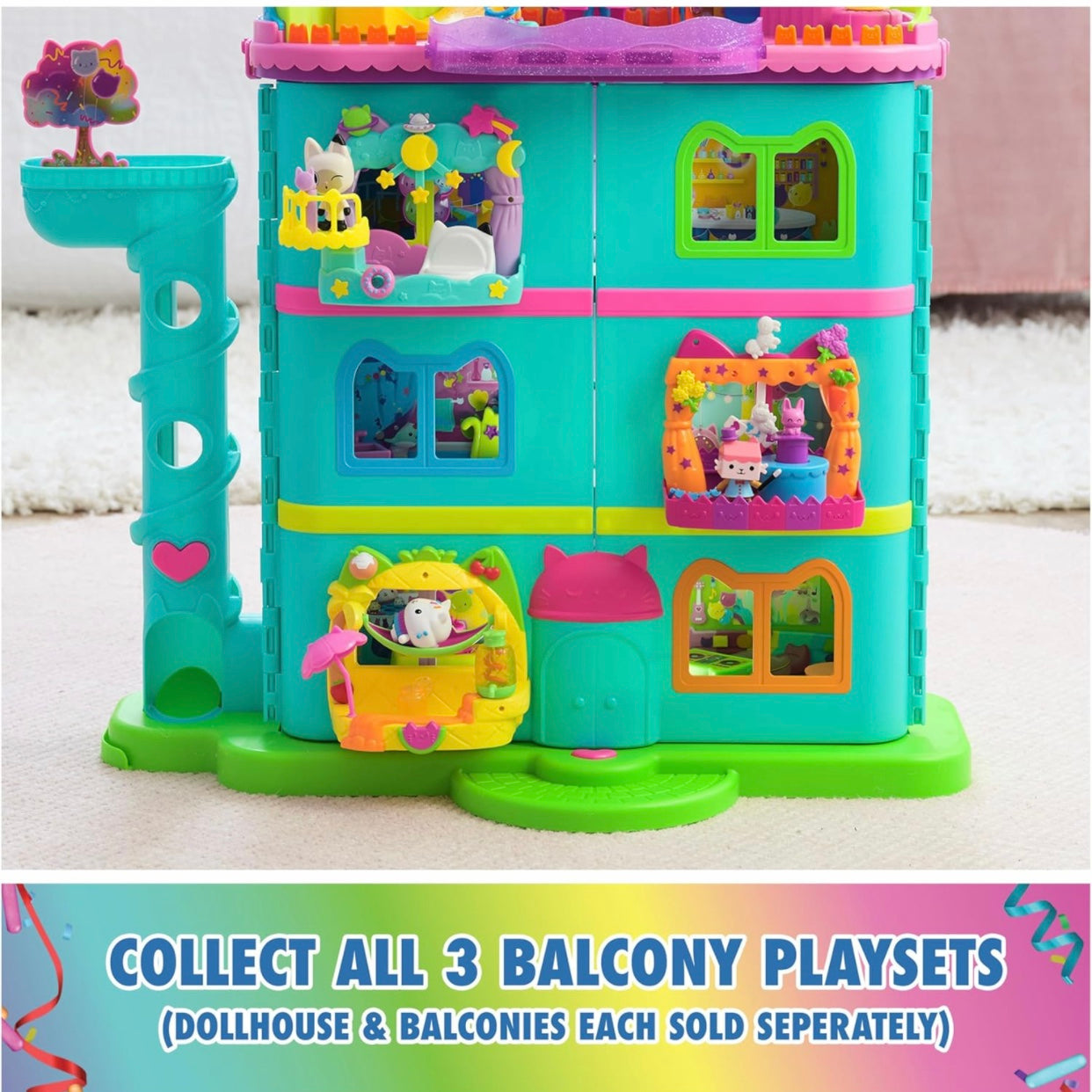 Gabby’s Dollhouse Cakey’s Fruit Smoothie Party Balcony Playset