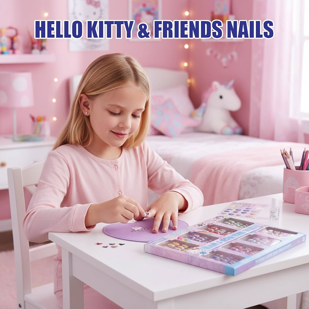 Hello Kitty and Friends 84Pcs Glitter-Glamup & Metallic Press On Nail Set