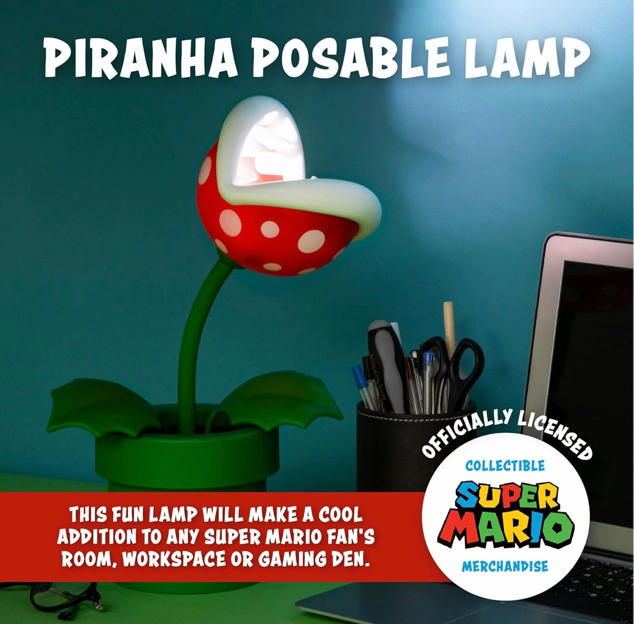 Nintendo Super Mario Bros Piranha Plant Posable Lamp