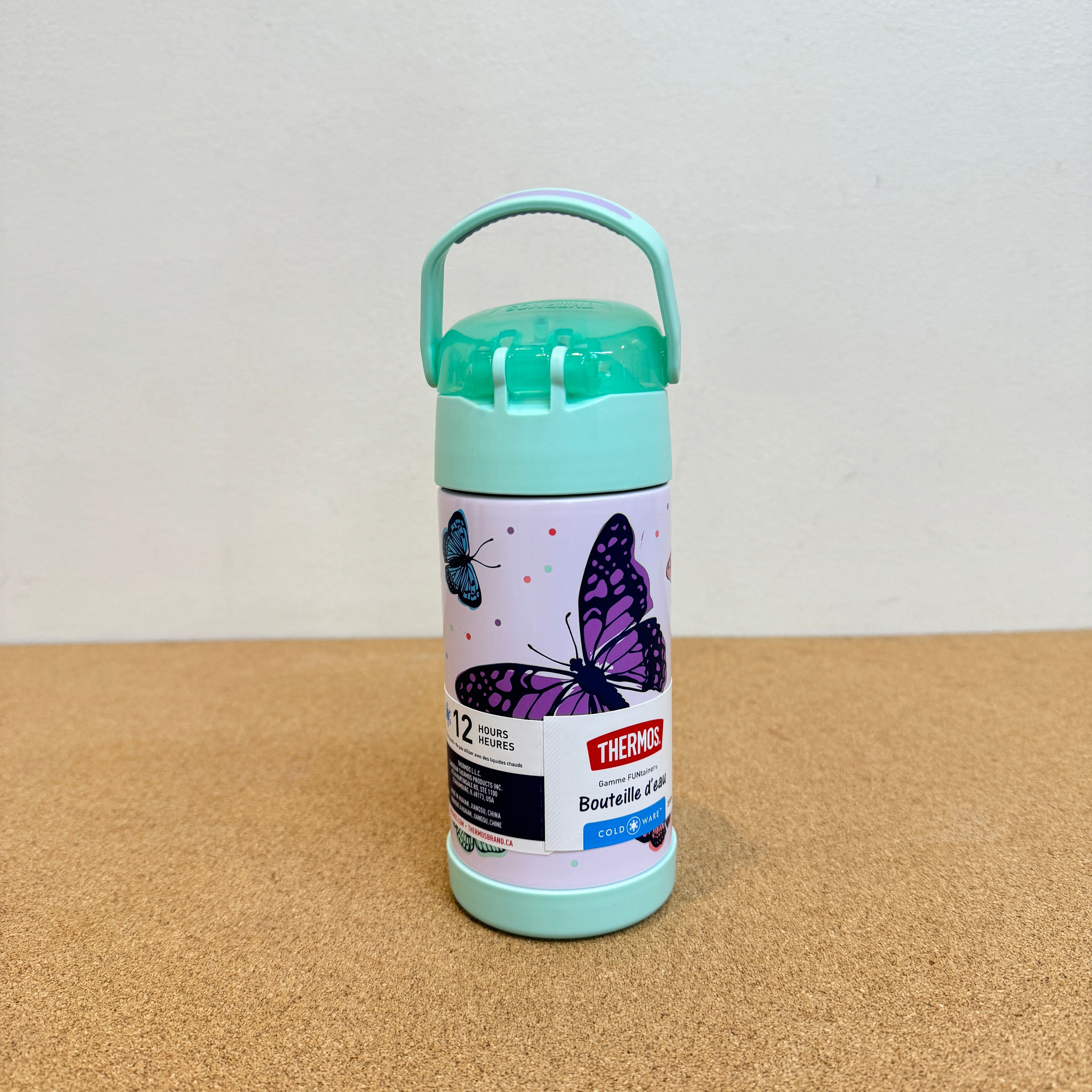 Thermos Kids Funtainer 12oz Water Bottle - Green Butterfly Frenzy