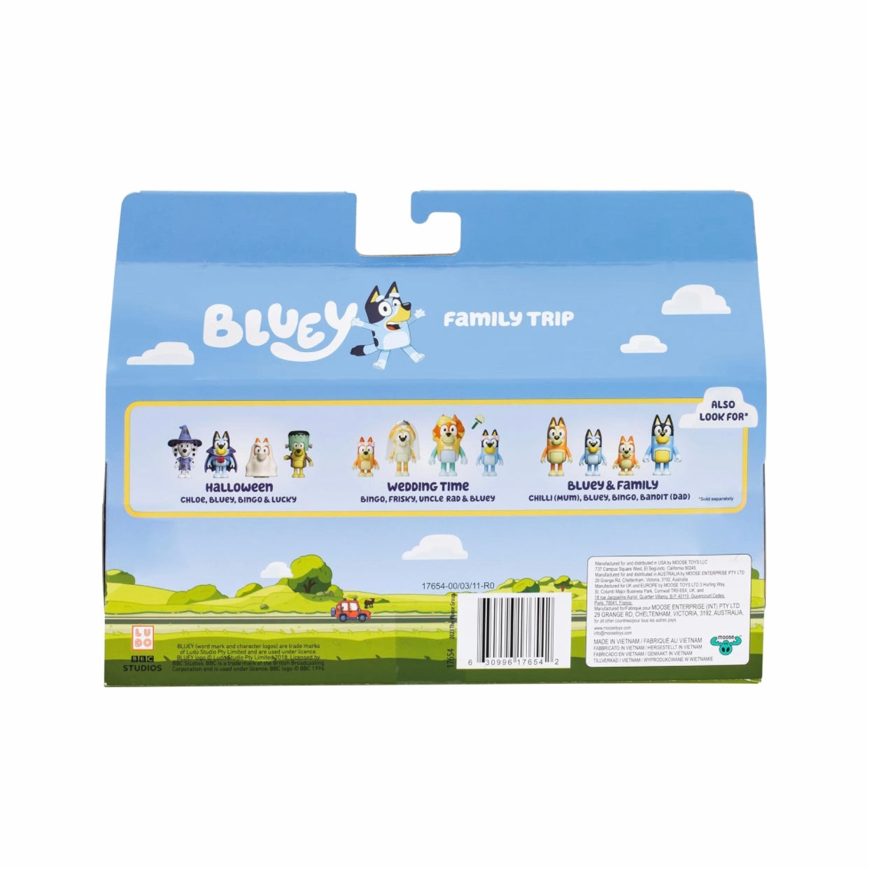 Bluey Family Trip Figure 4PK