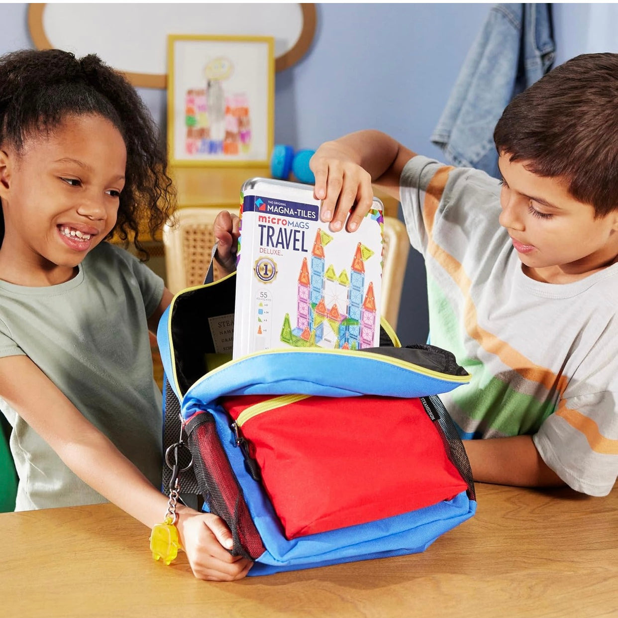 Magna-Tiles MicroMags Travel Deluxe 55Pieces Magnetic Construction Set