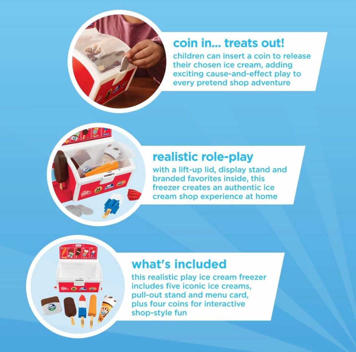 Casdon Pretend Ice Cream Freezer Toddler Playset