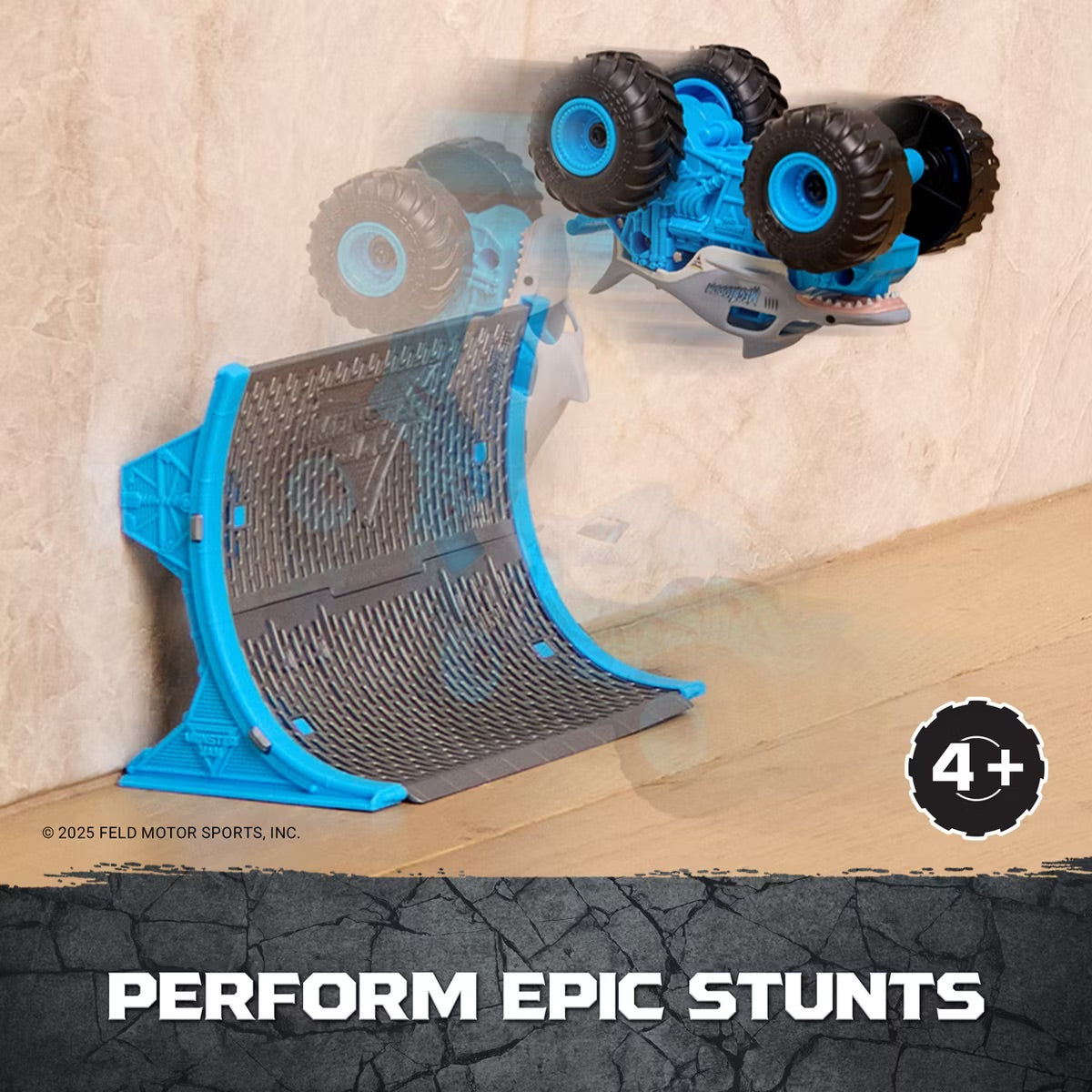 Monster Jam Megaldon Remote Control Monster Truck with Ramp 1:64 Scale