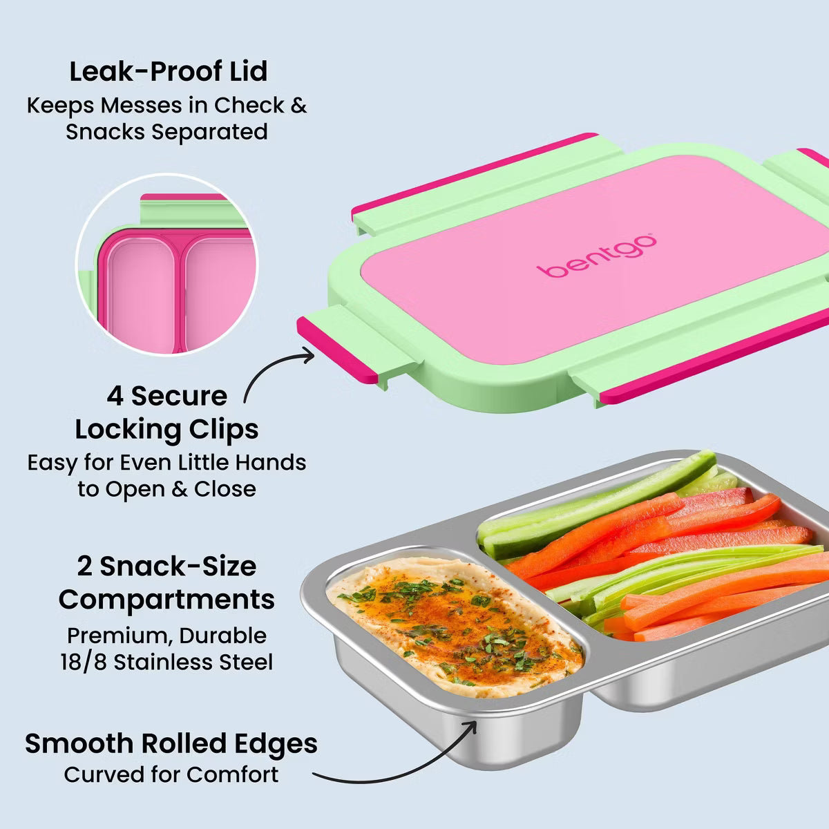 Bentgo EC Kid’s’ Stainless Steel Lunchbox - Strawberry