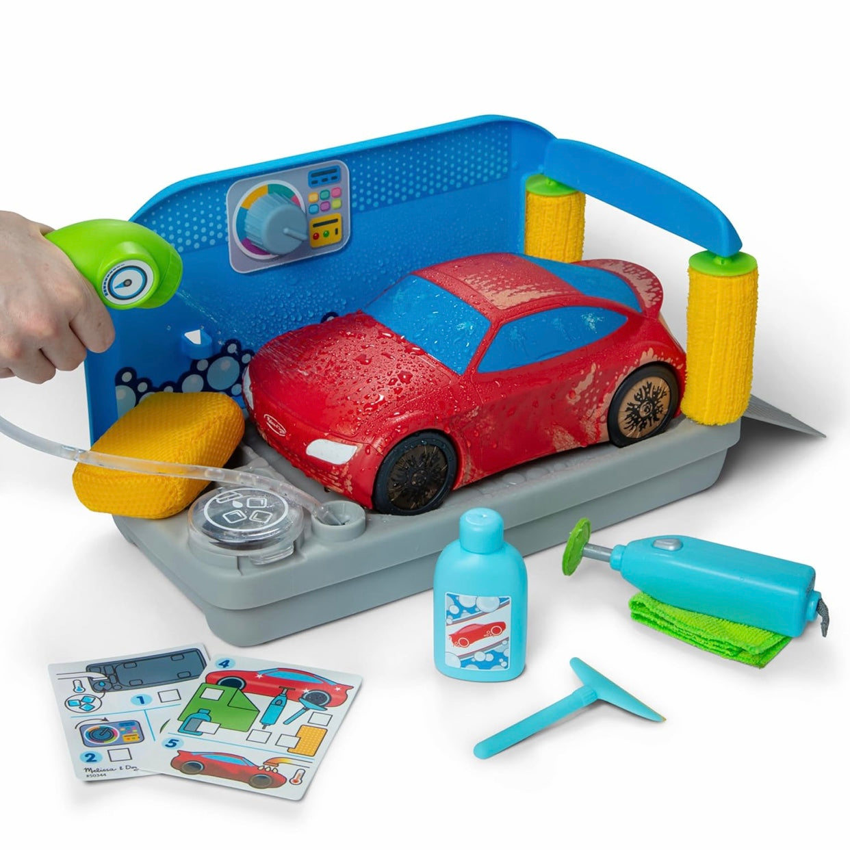 Melissa & Doug Spray & Shine Car Wash Color Changing Playset