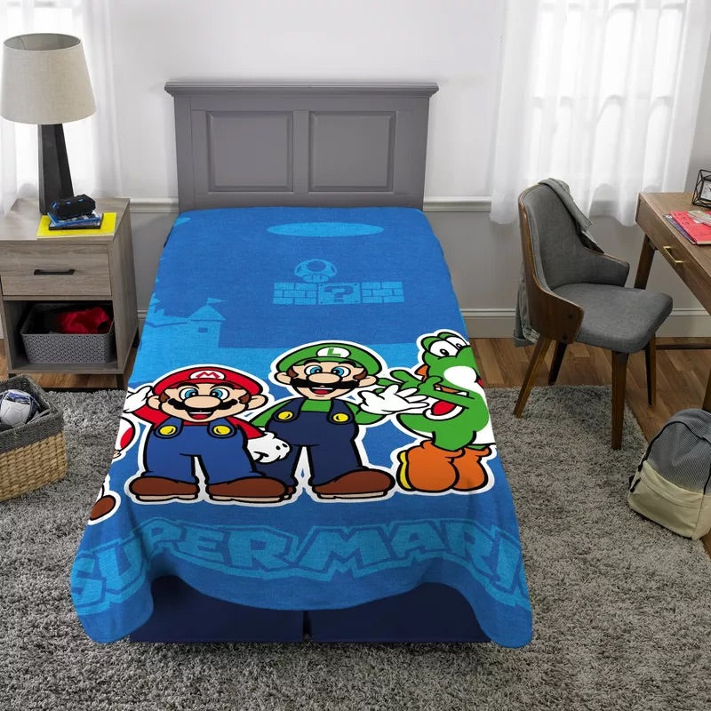 Super Mario Twin Blanket 62x90Inch