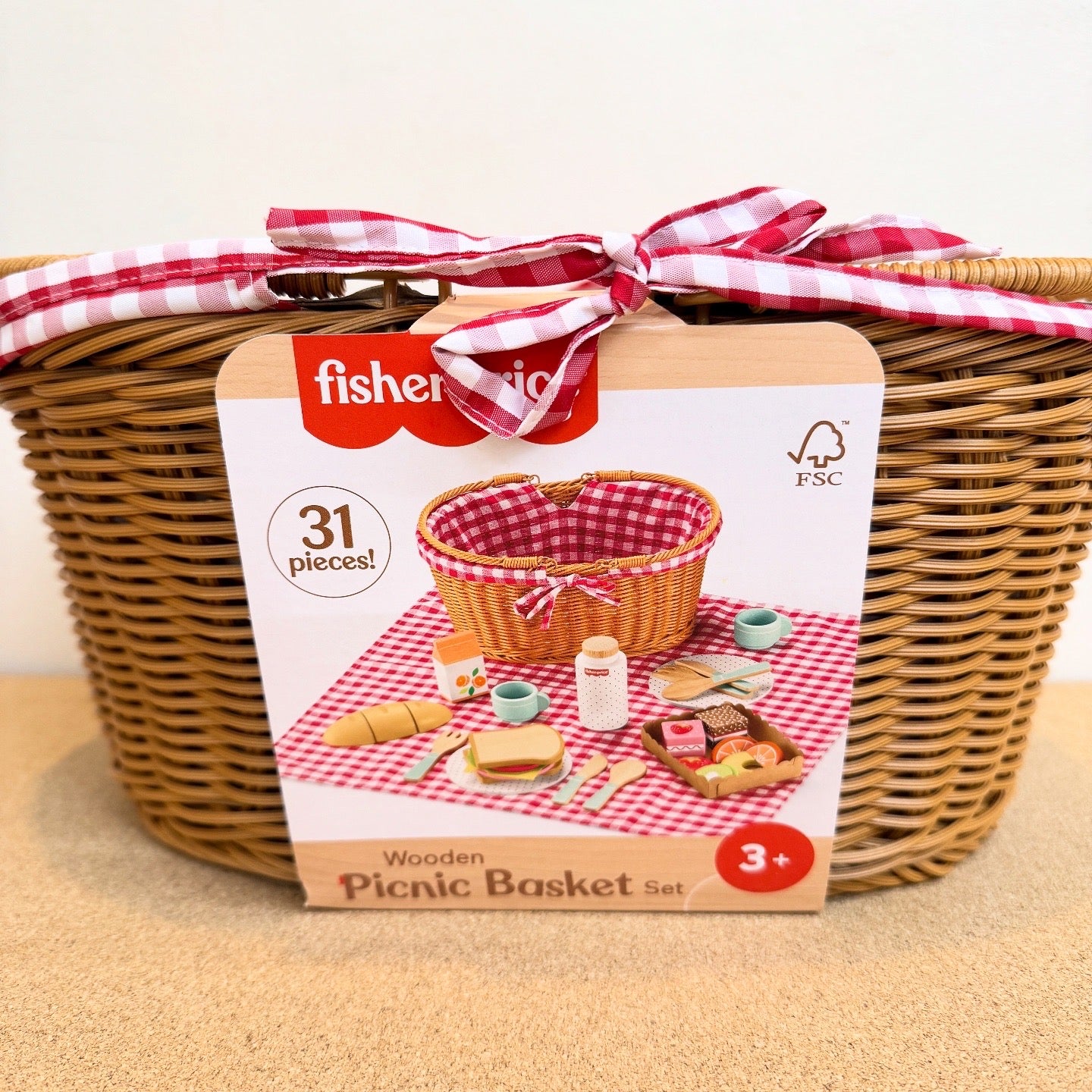 Fisher Price Wooden Picnic Basket Playset