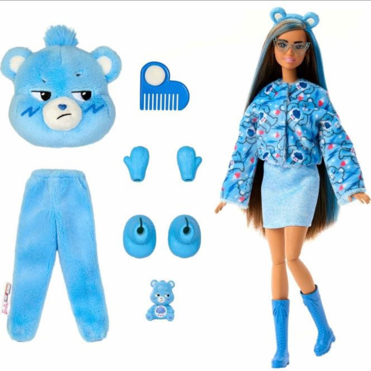 Barbie Cutie Reveal Care Bears Series Fashion Doll with Grumpy Bear Costume