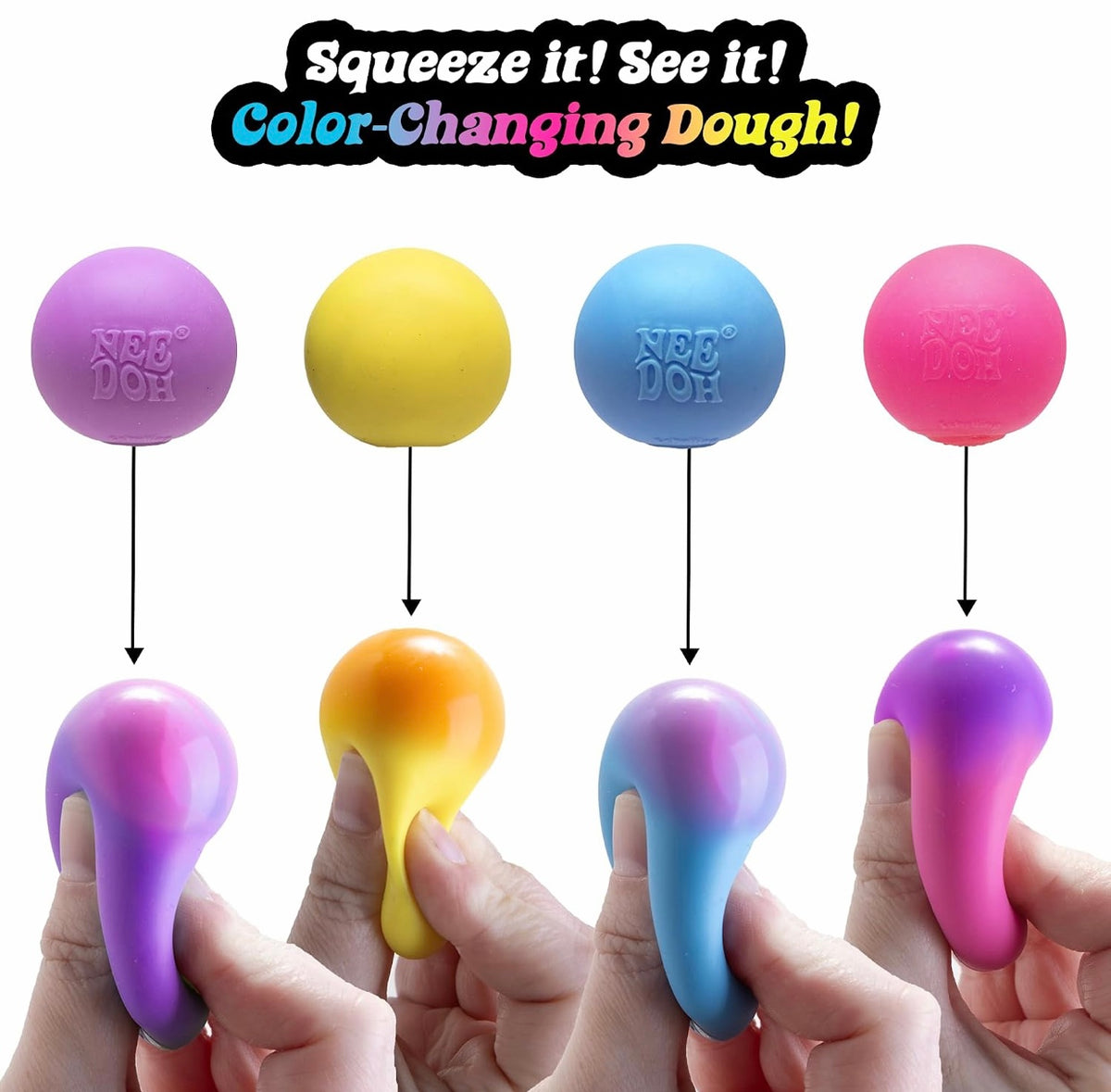 Schylling Needoh Teenie Color Change Sensory Squeeze Toy