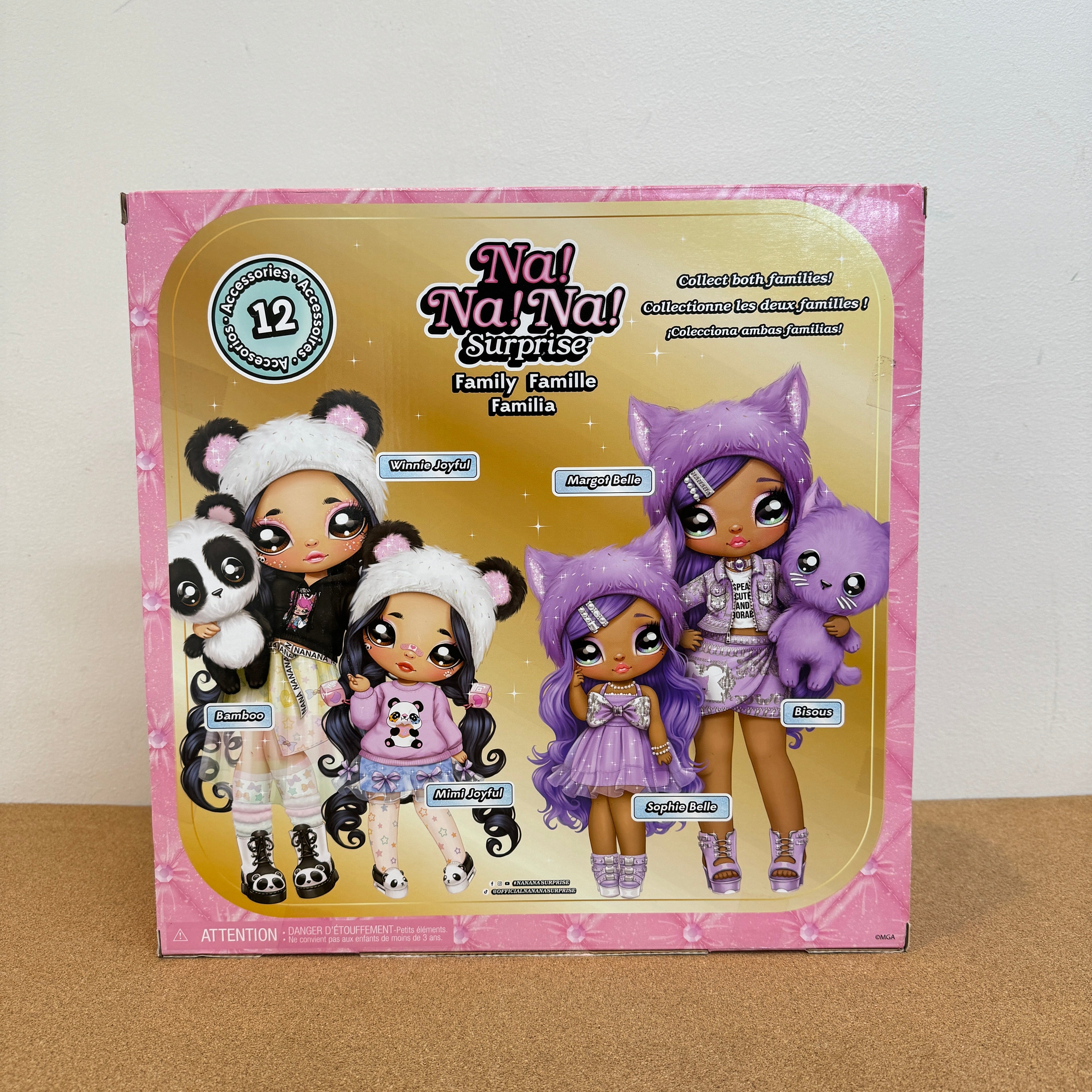 NaNaNa Surprise Lavender Kitty Long Hair Doll Family Playset