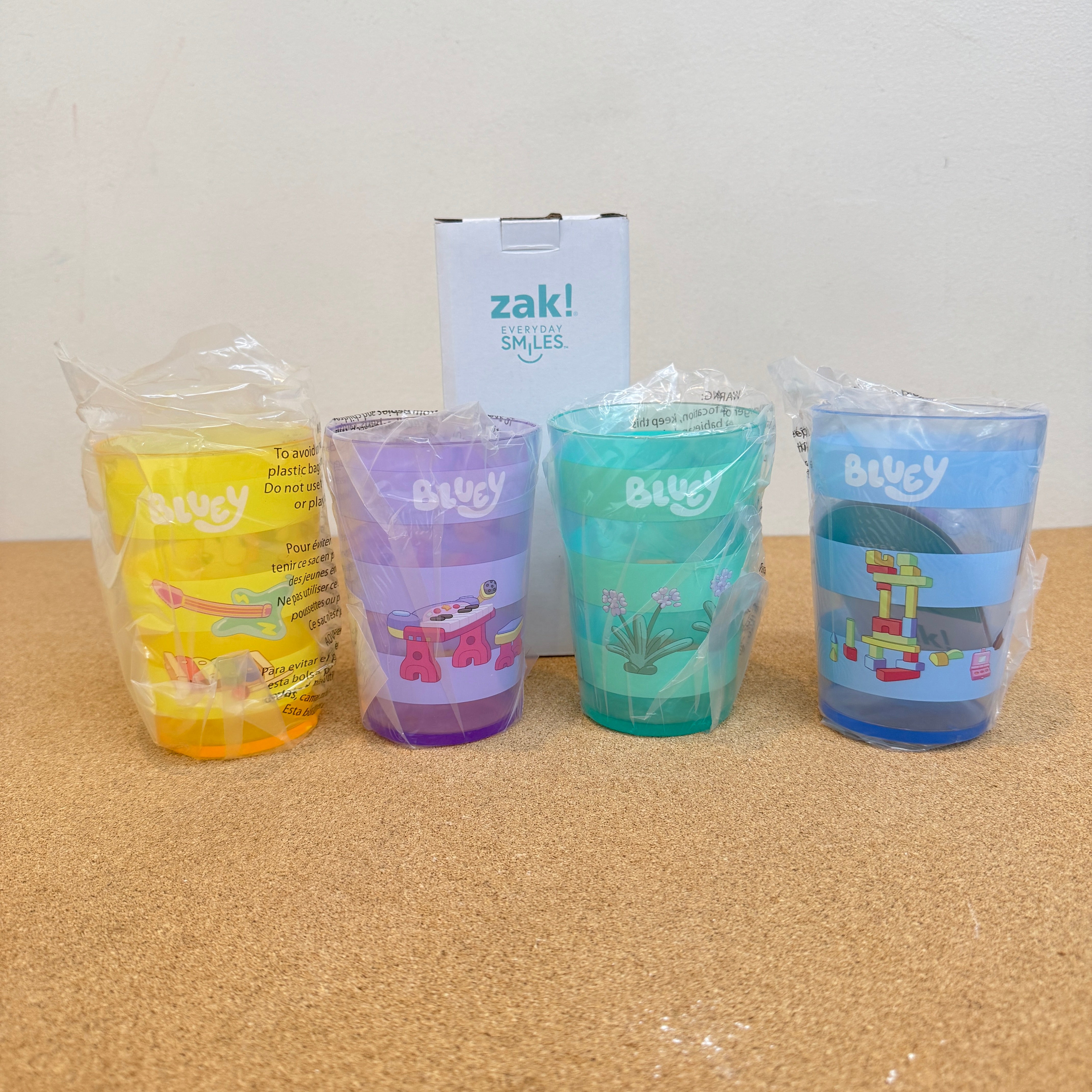 Zak Design Bluey Plastic Cups Set 4Pk 14.5oz