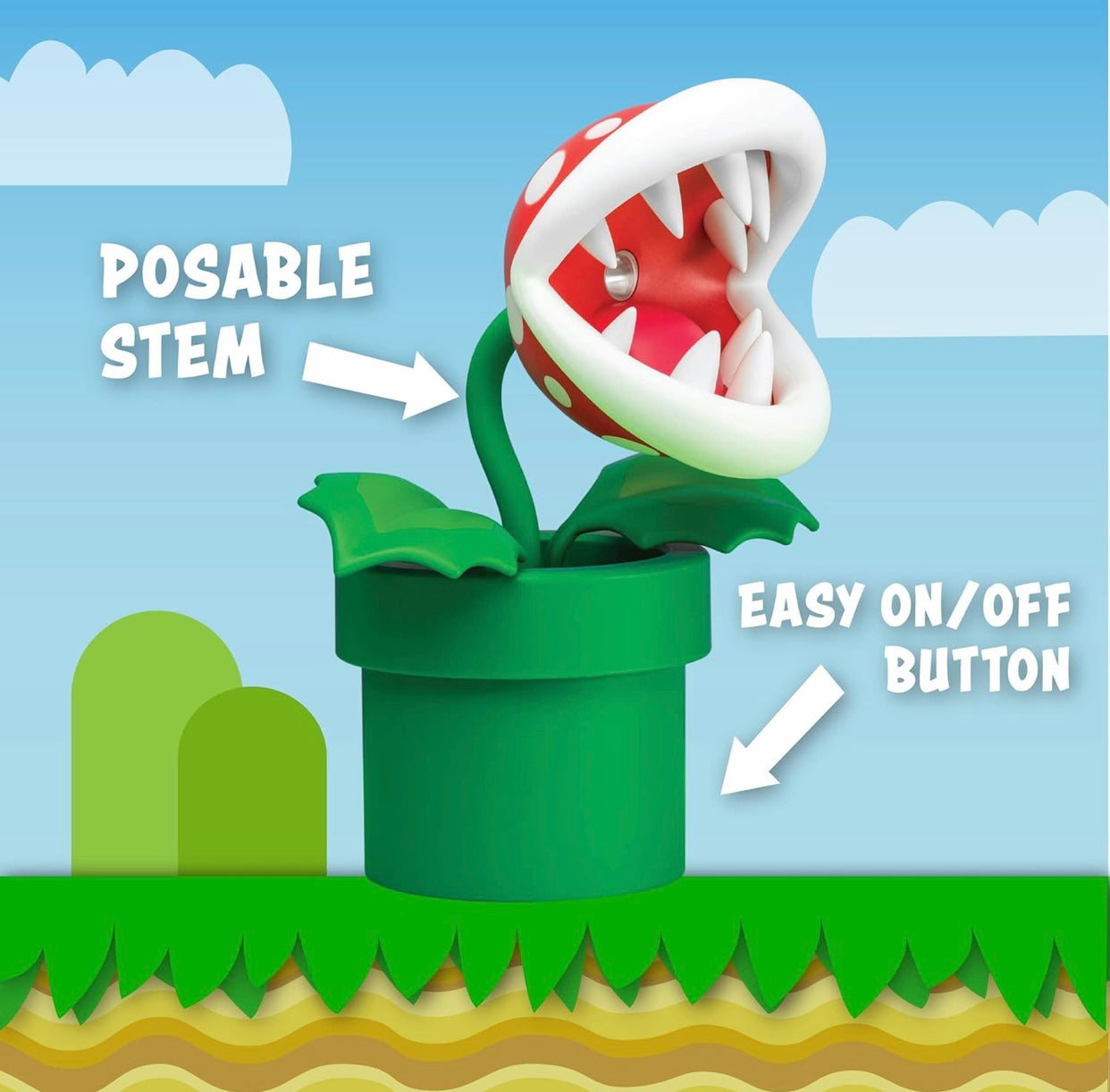 Nintendo Super Mario Bros Piranha Plant Posable Lamp