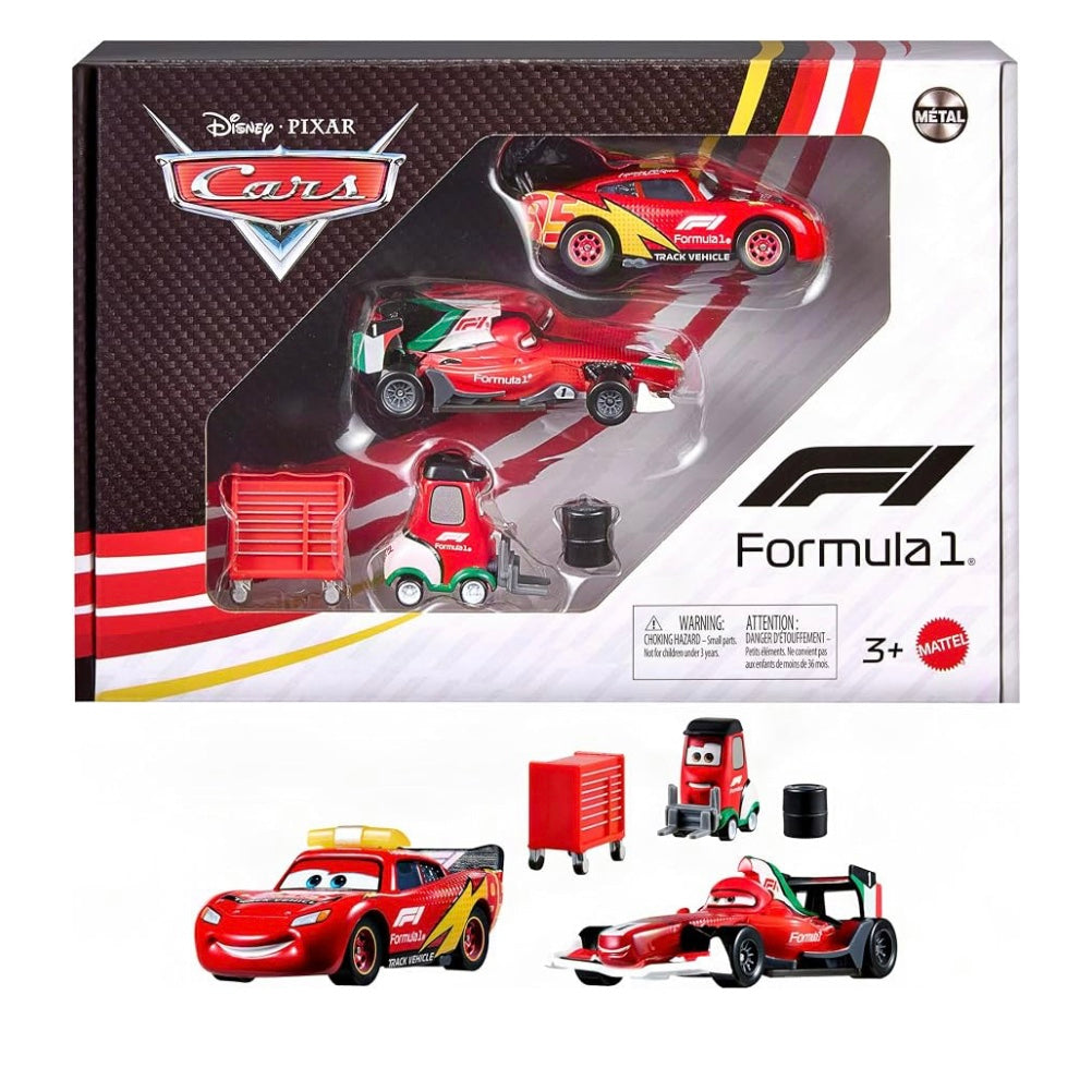 Mattel Disney and Pixar Cars Formula 1 Multipack with 3 Toy Cars