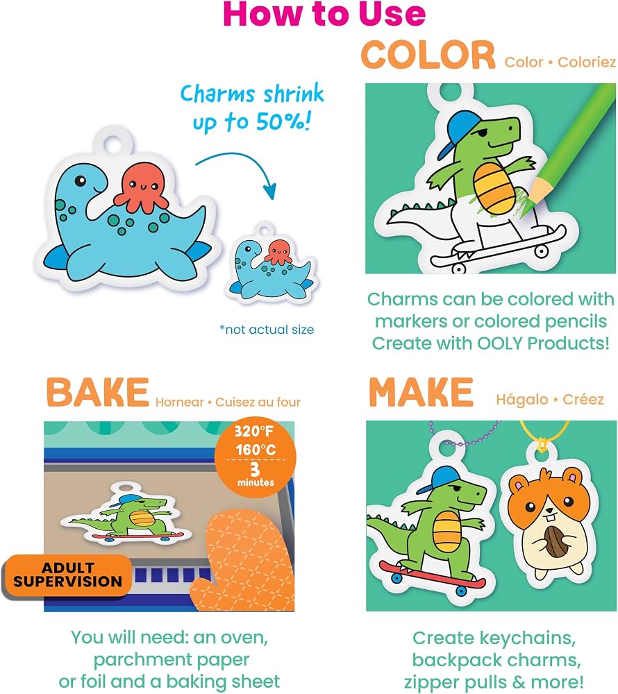 Ooly DIY Shrink Art Charms Kit - Fun Friends