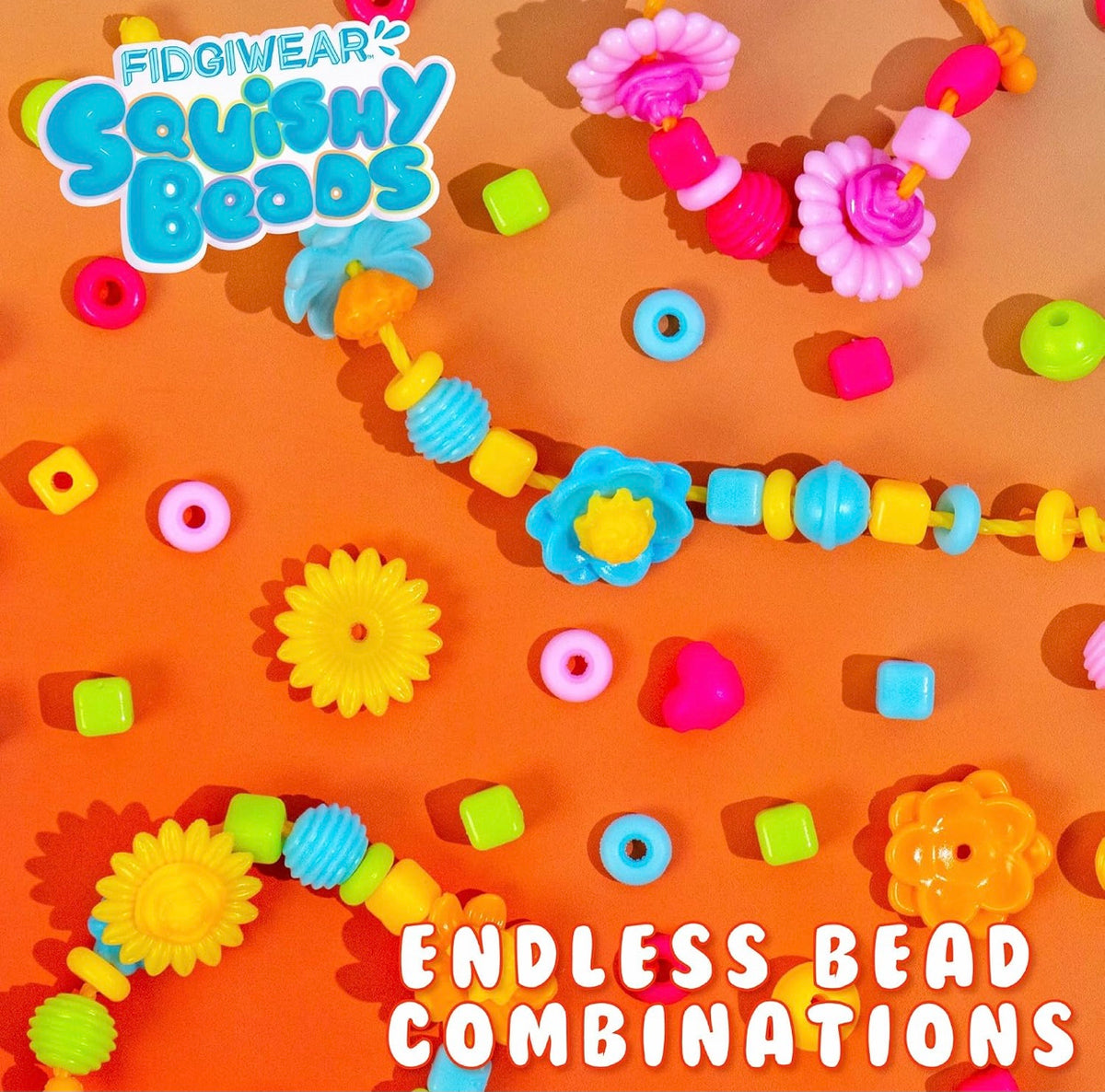 Fidgiwear Squishy Beads Soft and Squishy Scented Daisy Orange Theme