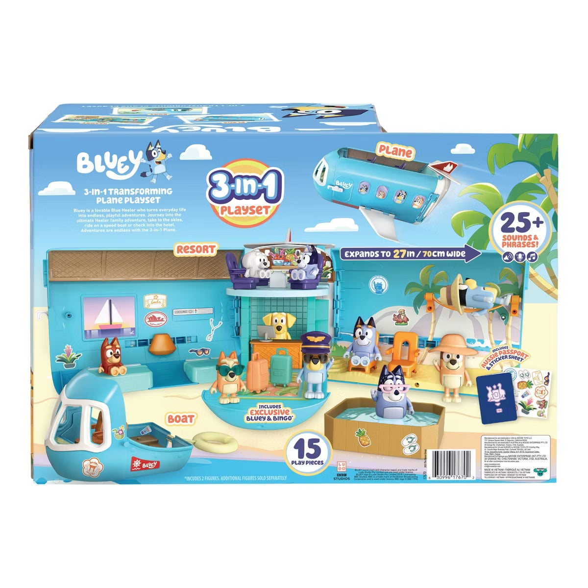 Bluey 3-in-1 Airplane Playset