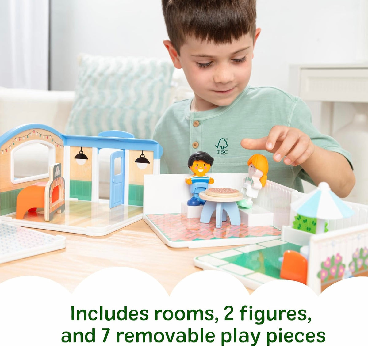 Melissa & Doug Cheery Lane Ice Cream & Pizza Modular Play House Playset