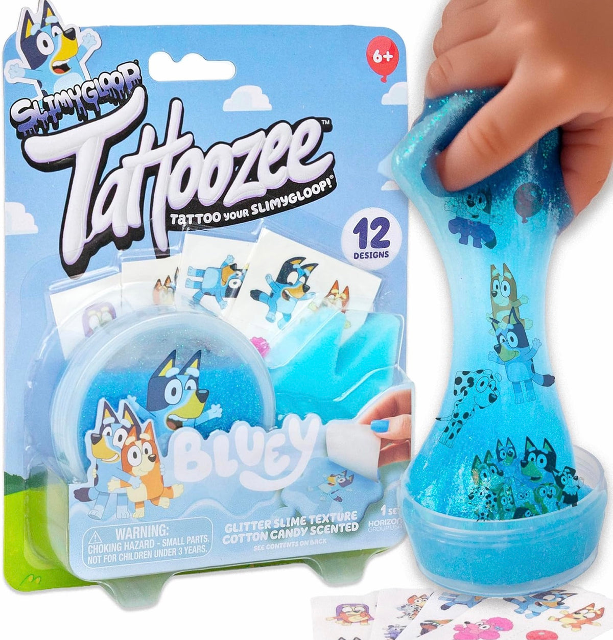 Slimygloop Tattoozee Bluey Tattoo Transfer Slime Kit